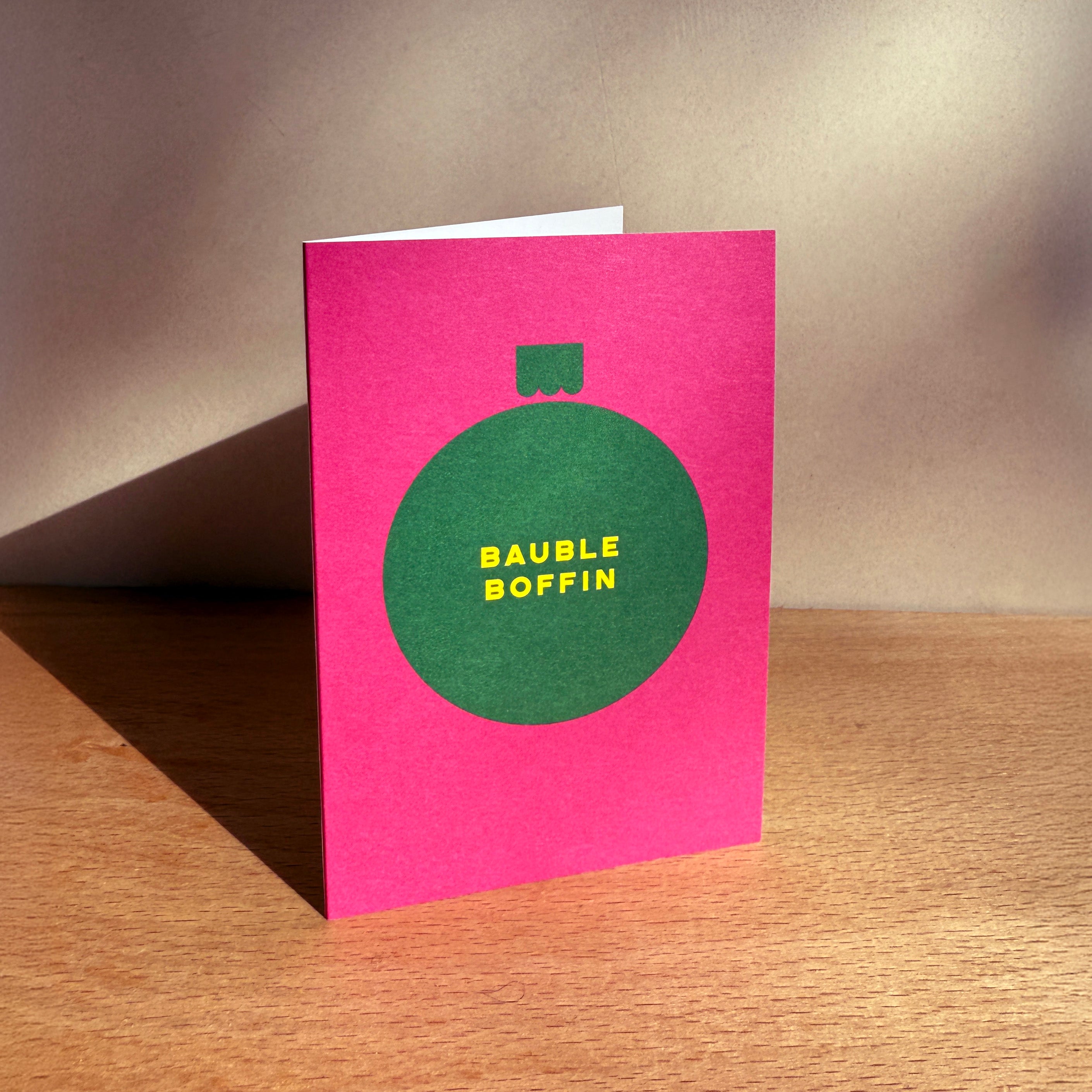 Christmas Card Bauble Boffin