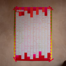 Load image into Gallery viewer, MT washi tape 2025 calendar wall planner Ladyland Press
